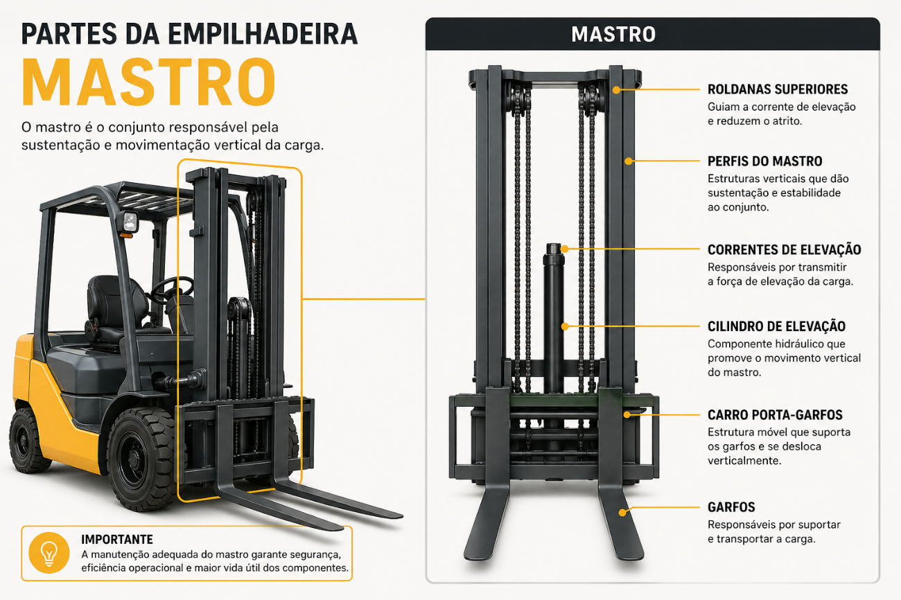 Partes da Empilhadeira — Mastro
